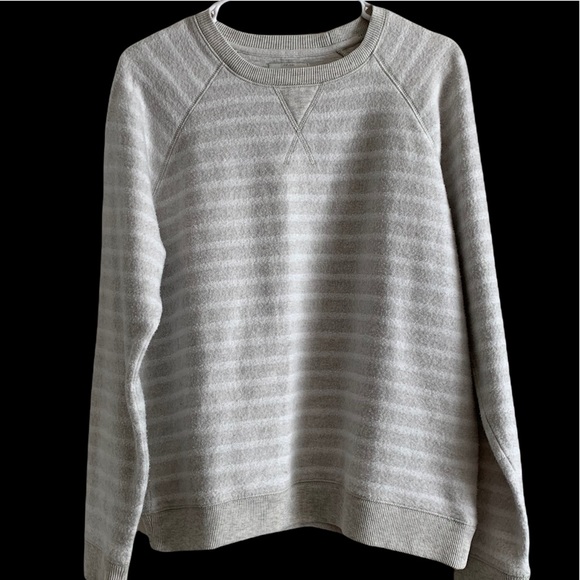 Lucky Brand White Gray Stripes Top Size Large - Picture 6 of 16